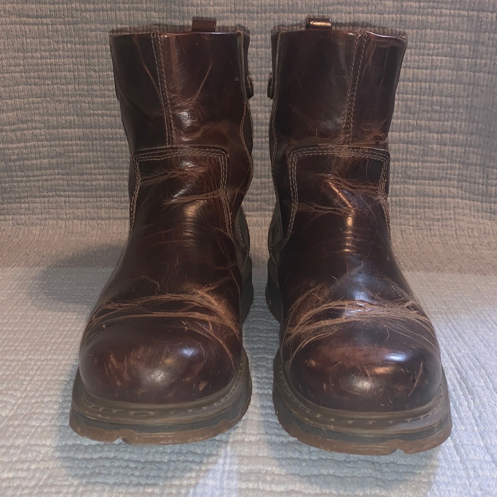 Doc Marten brown slip on boots